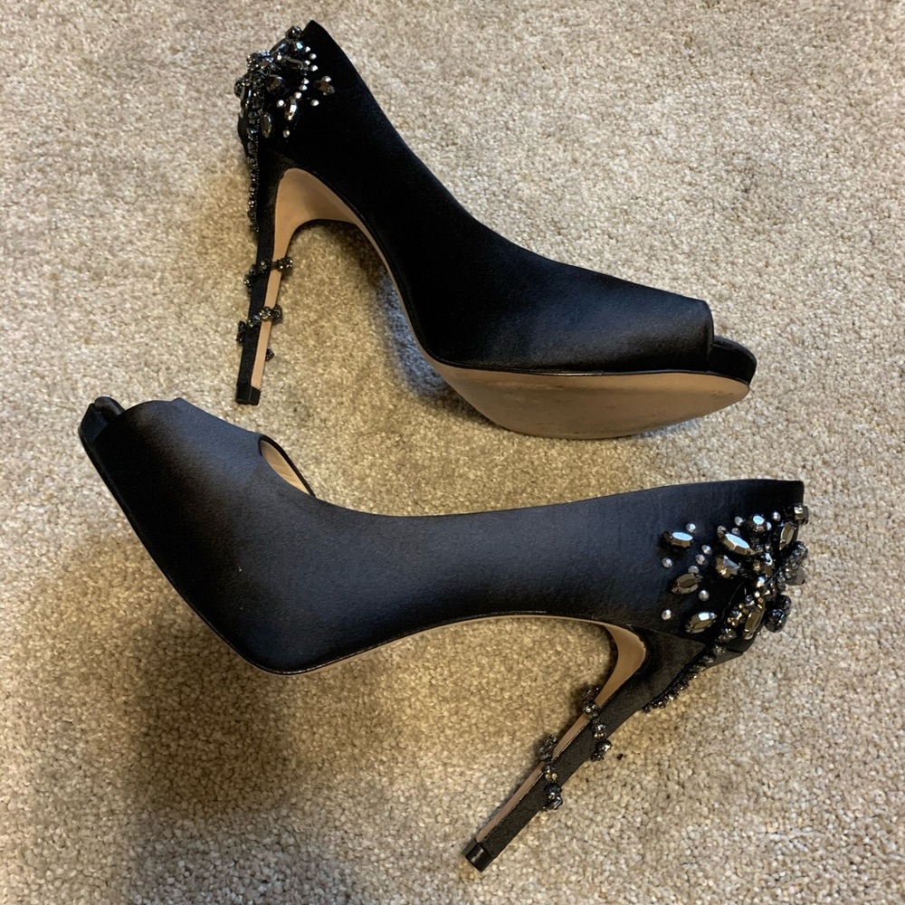 Antonio Melani Black Platform Pumps Gem